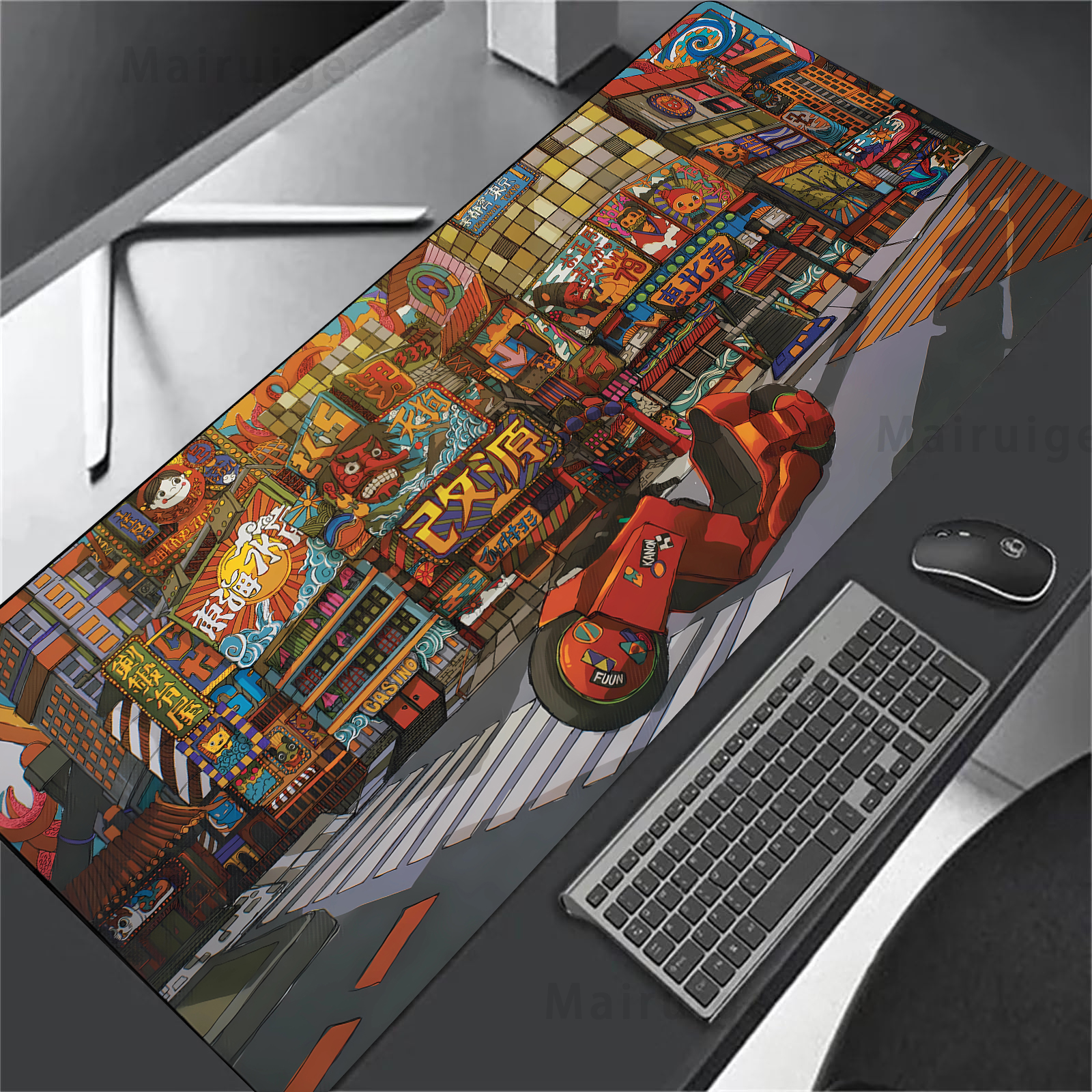 Gaming Accessories Pc Setup - Large Mouse Pad Japanese Street Pc