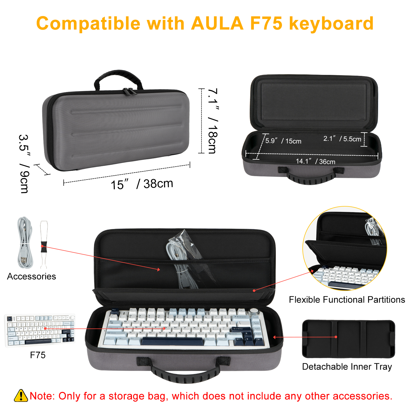 Hard EVA Case for Aula F75 Gam - огляд і ціна Gaming Accessories Box