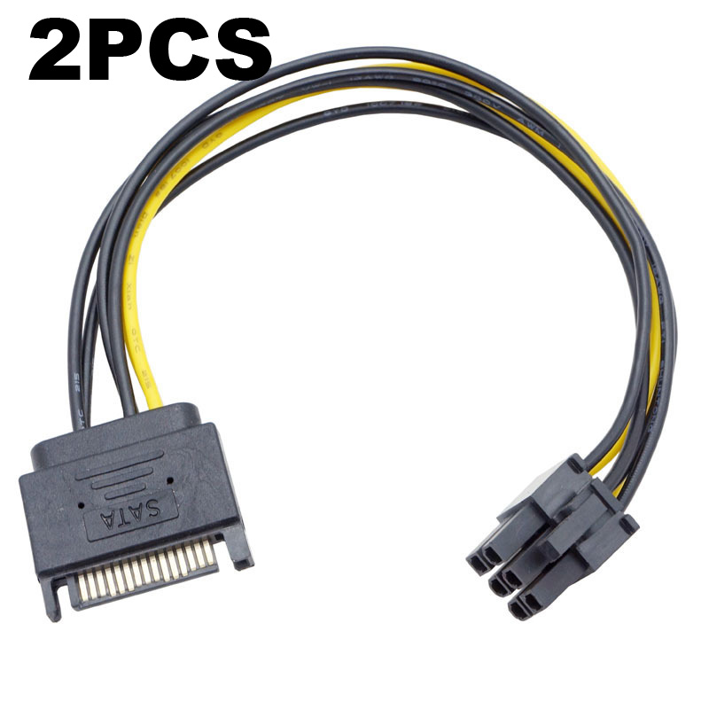 2pcs Dual SATA 15pin to 8 pin( - огляд і ціна Pcie Extension Cable
