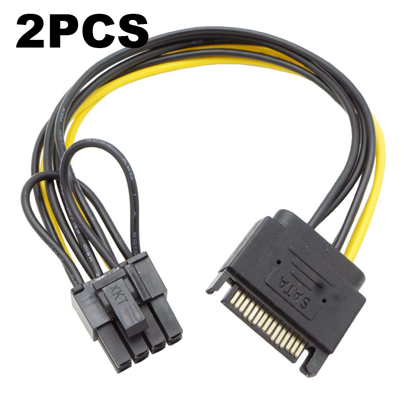 2pcs Dual SATA 15pin to 8 pin( - огляд і ціна Pcie Extension Cable