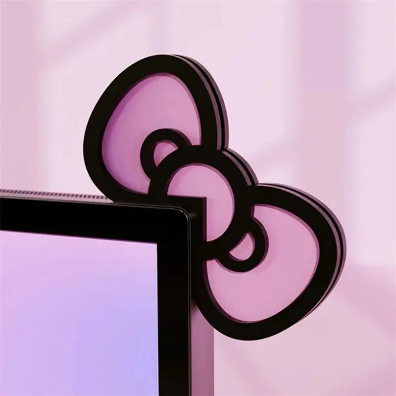 Kawaii Pink Acrylic Bow Monito - огляд і ціна Gaming Accessories Pc Setup