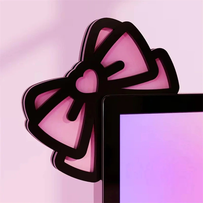 Kawaii Pink Acrylic Bow Monito - огляд і ціна Gaming Accessories Pc Setup