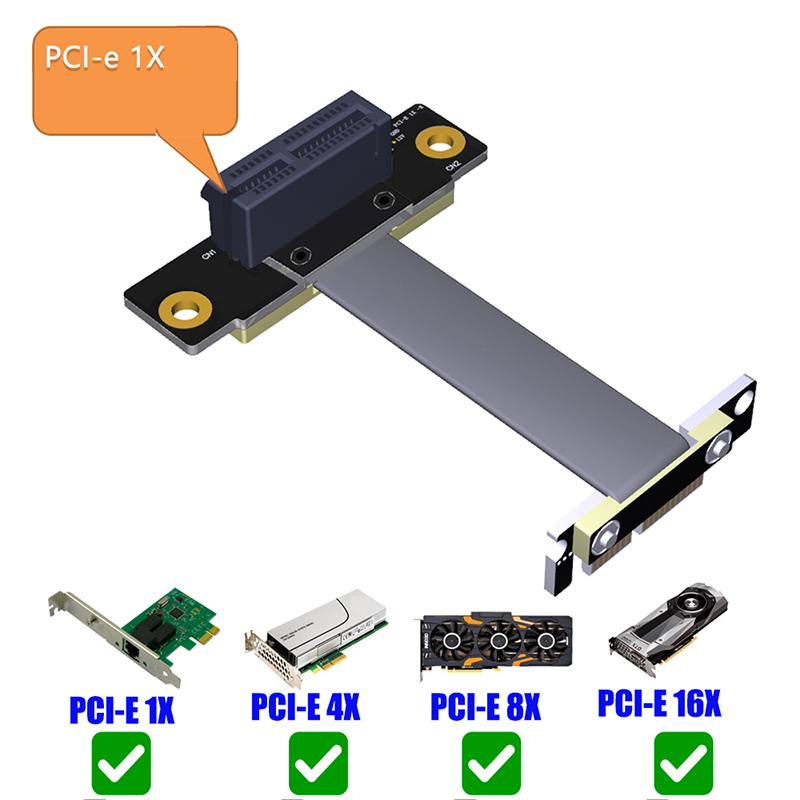 PCIE X1 Riser Cable Dual 90 De - огляд і ціна Pcie Extension Cable